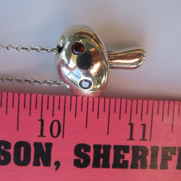 Elizabeth And James Large Mushroom Pendant On Chain Sterling Silver CZ - Picture 15 of 16